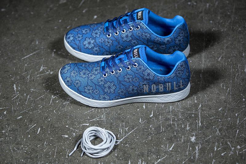 Men's Nobull Spring Floral Trainers Blue | SG P2198J